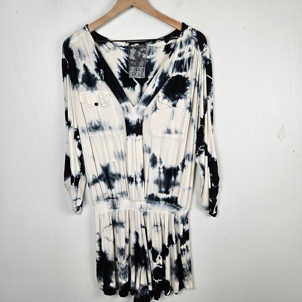 YOUNG FABULOUS & BROKE Malik Jersey Tie Dye Romper Size S